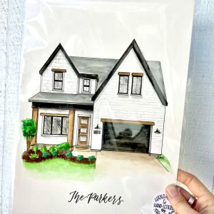 Watercolor home art from Audrey by Design