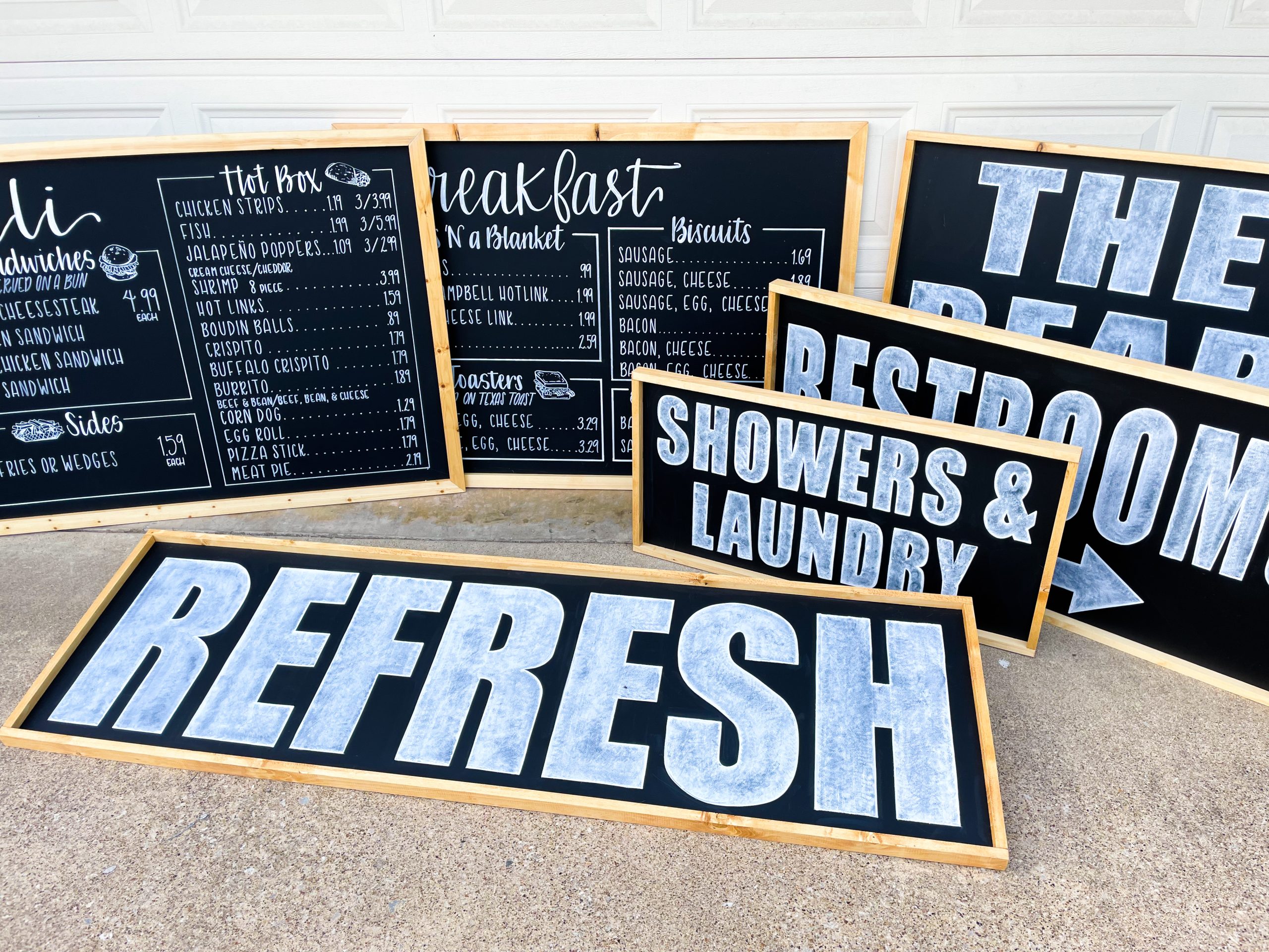 Hand-lettered menu boards from Audrey by Design