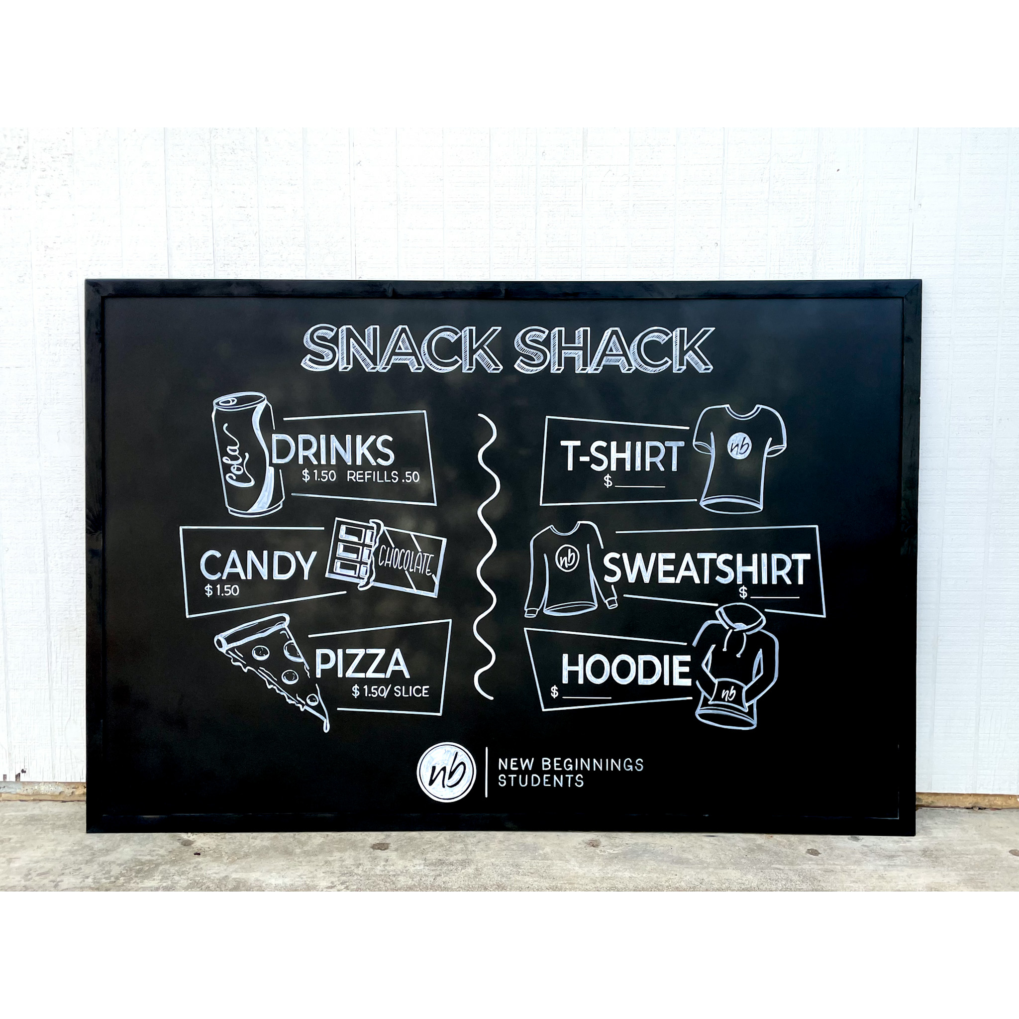 Hand-lettered menu board from Audrey by Design