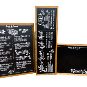 Hand-lettered menu boards from Audrey by Design