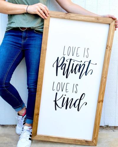 Hand-lettered Bible verse sign from Audrey by Design