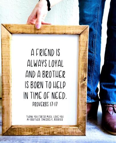 Hand-lettered Bible verse sign from Audrey by Design